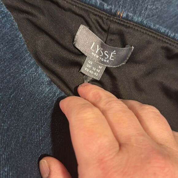 LYSSE high rise pull on style jeans straight leg Size M - Picture 7 of 9